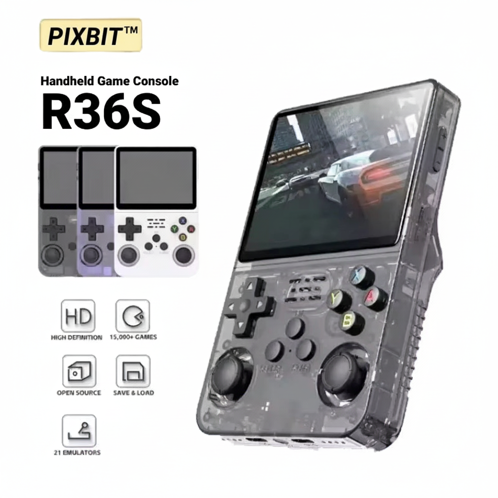 PIXBIT™ 휴대용 게임기 R36S